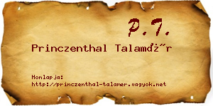 Princzenthal Talamér névjegykártya
